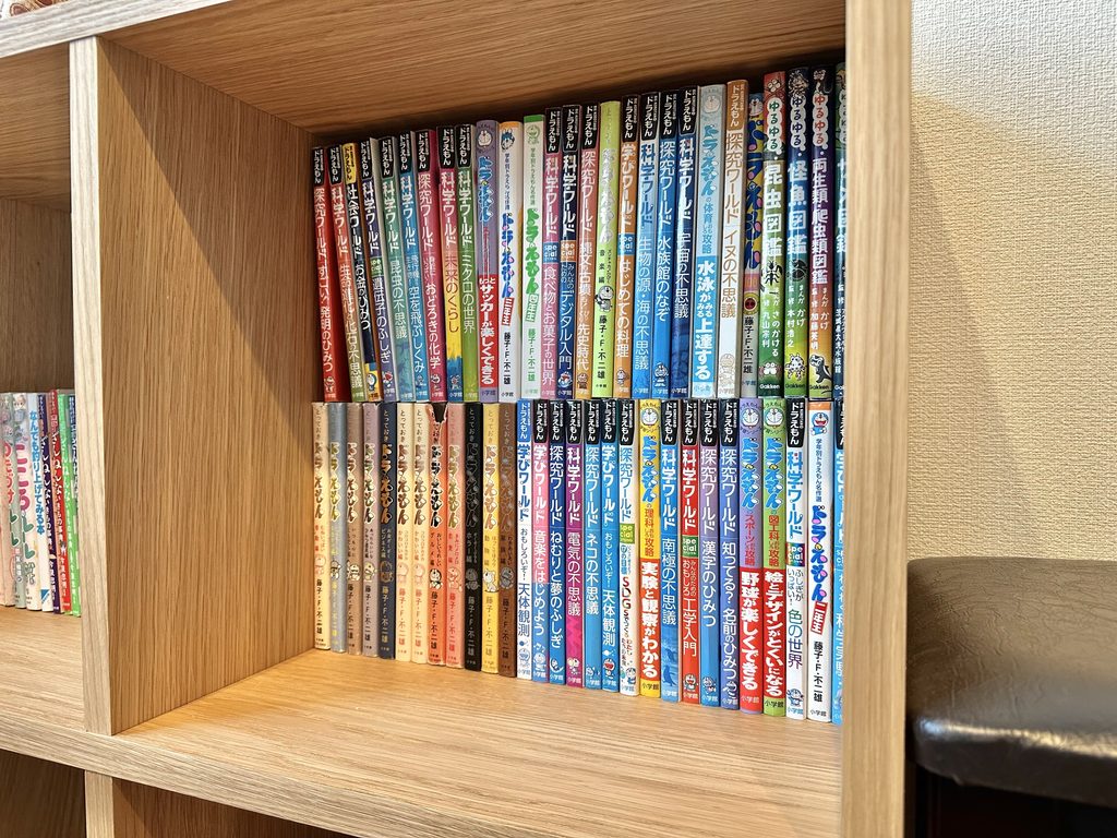 ドラえもんのまんがを並べたところ